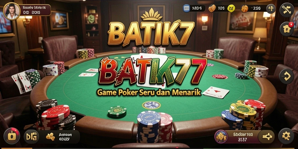 Screenshot gameplay Poker di BATIK77 menunjukkan aksi mendebarkan.