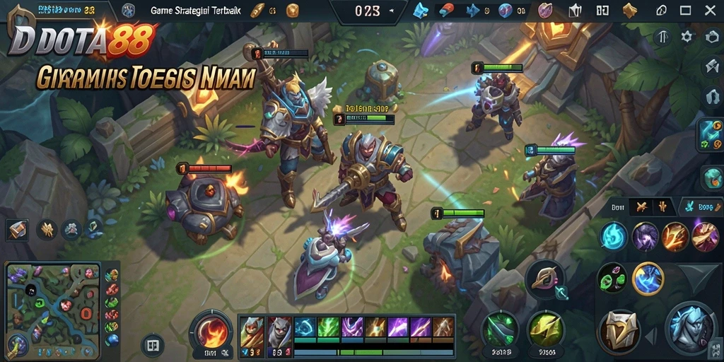 Screenshot gameplay DOTA88 menampilkan aksi strategi yang mendebarkan.