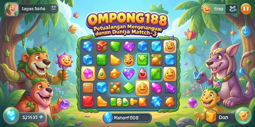 Screenshoot OMPONG188 menampilkan gameplay mencocokkan item yang seru.