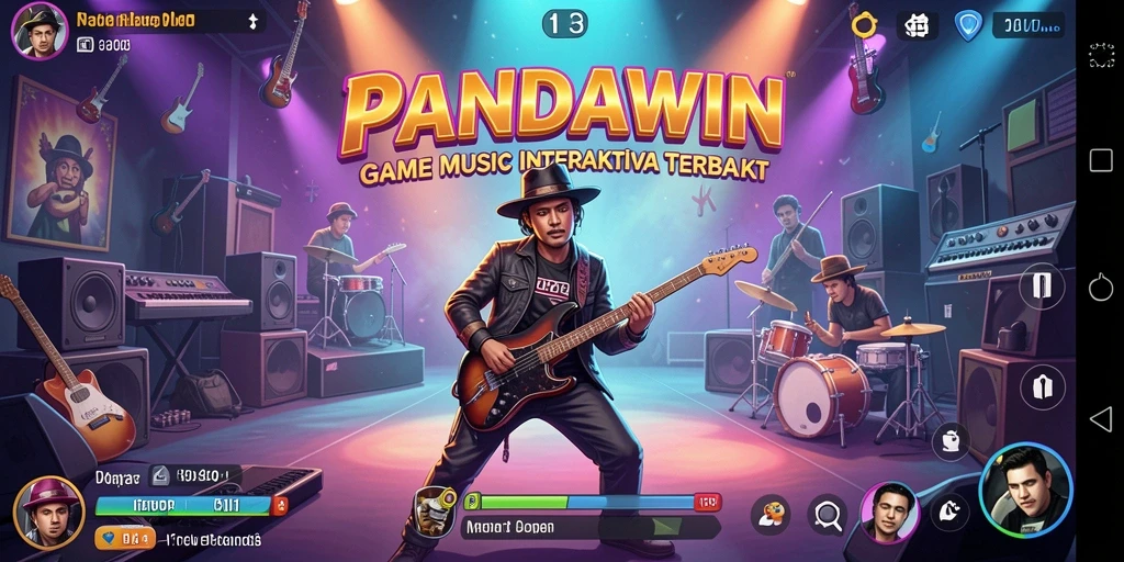 Tangkapan layar gameplay <strong>PANDAWIN</strong> yang menampilkan aksi seru bermain musik.