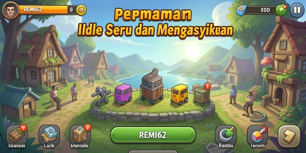 Tampilan gameplay REMI62 yang menarik dengan elemen Idle.