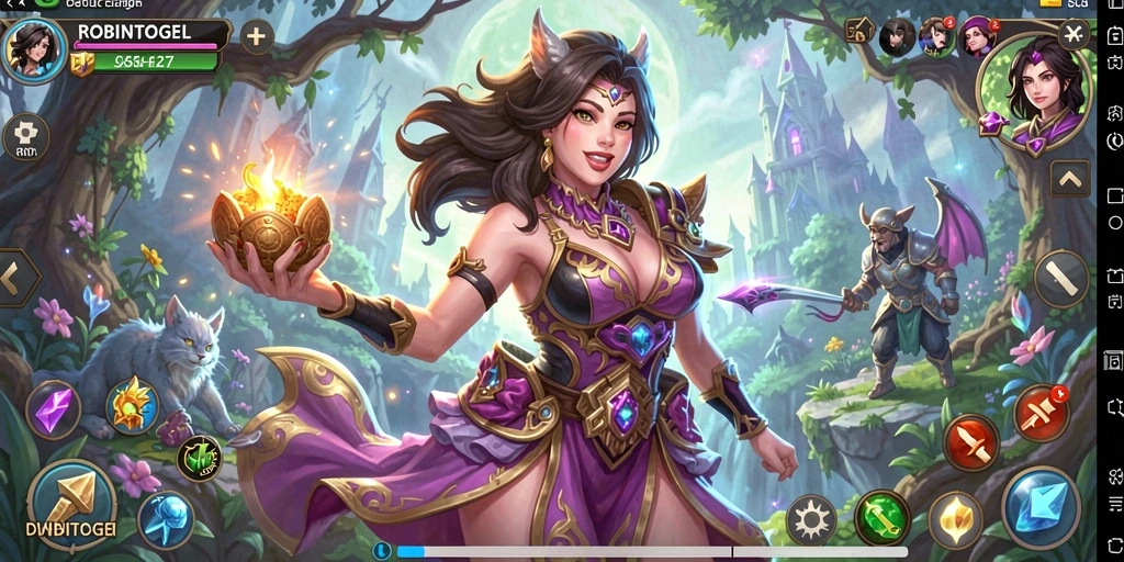 Tangkapan layar gameplay ROBINTOGEL menampilkan aksi seru di dunia petualangan.