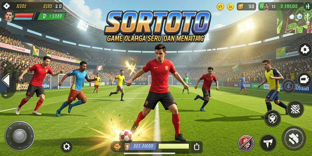 Tampilan gameplay SORTOTO yang menampilkan aksi olahraga menarik.