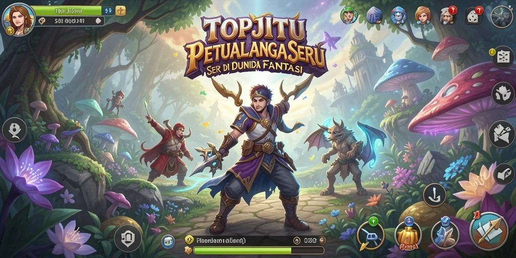 Tampilan gameplay menakjubkan dalam dunia fantasi.