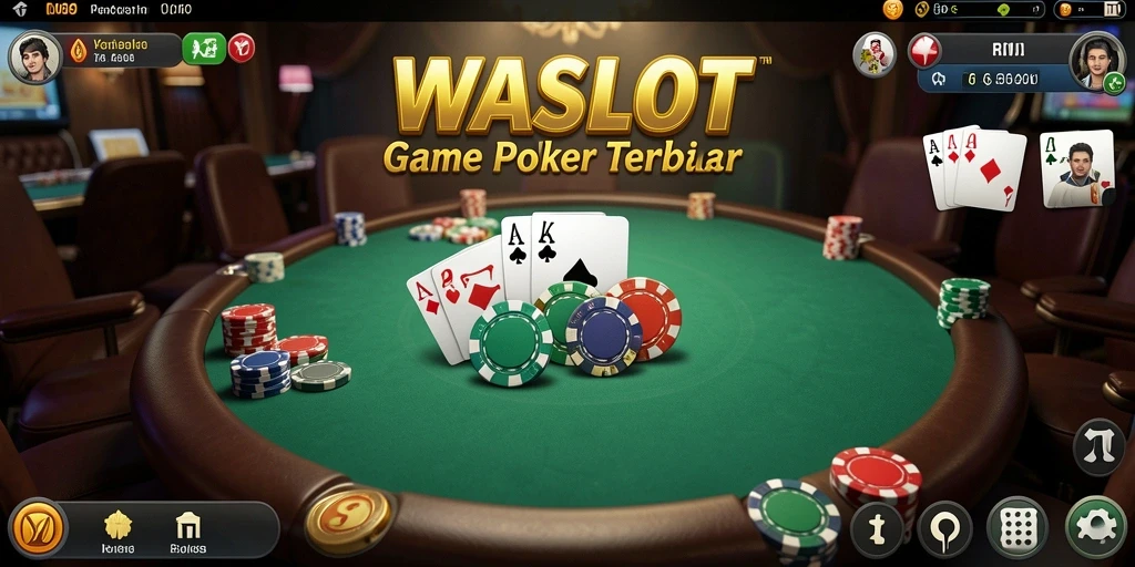 Tampilan utama gameplay WASLOT dengan aksi Poker yang mendebarkan.