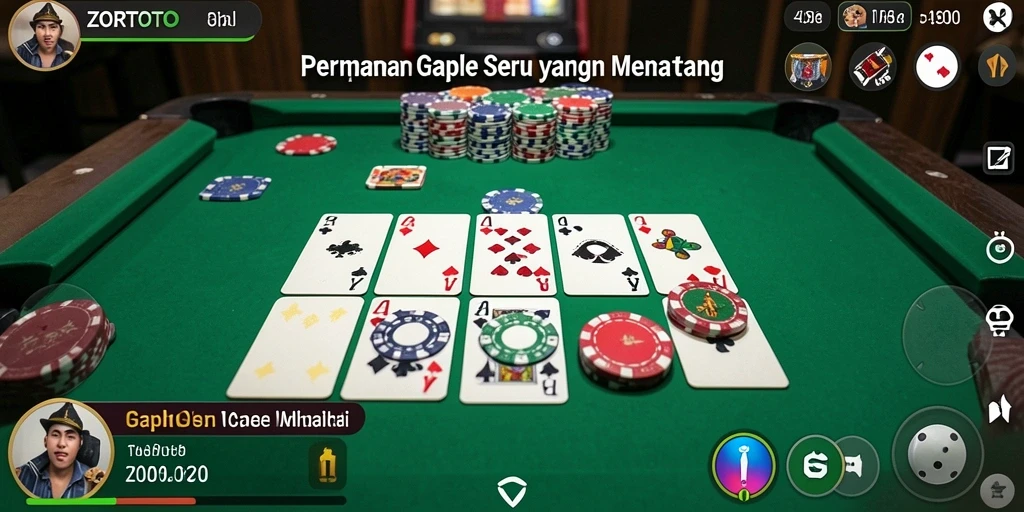 Tampilan gameplay ZORTOTO dengan suasana permainan Gaple yang seru.