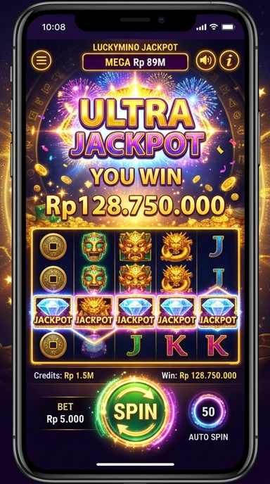 Pengguna yang puas saat mendownload aplikasi di lukymino.